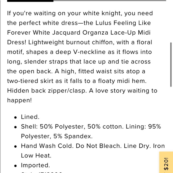 ❤️ Lulus Feeling Like Forever White Jacquard Organza Lace-Up Midi Dress - Picture 13 of 16